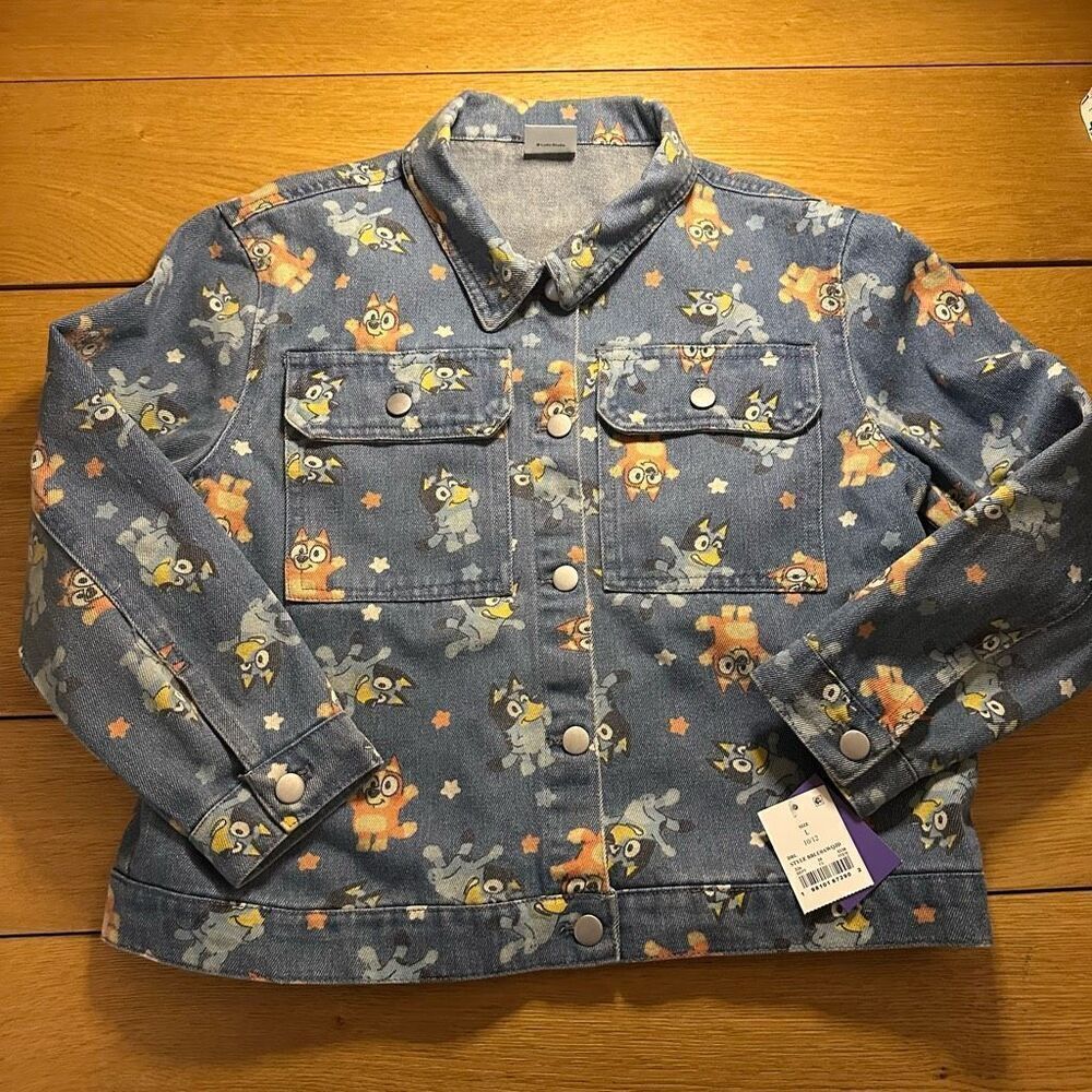 NWT Bluey big girl Denim jacket large 10/12